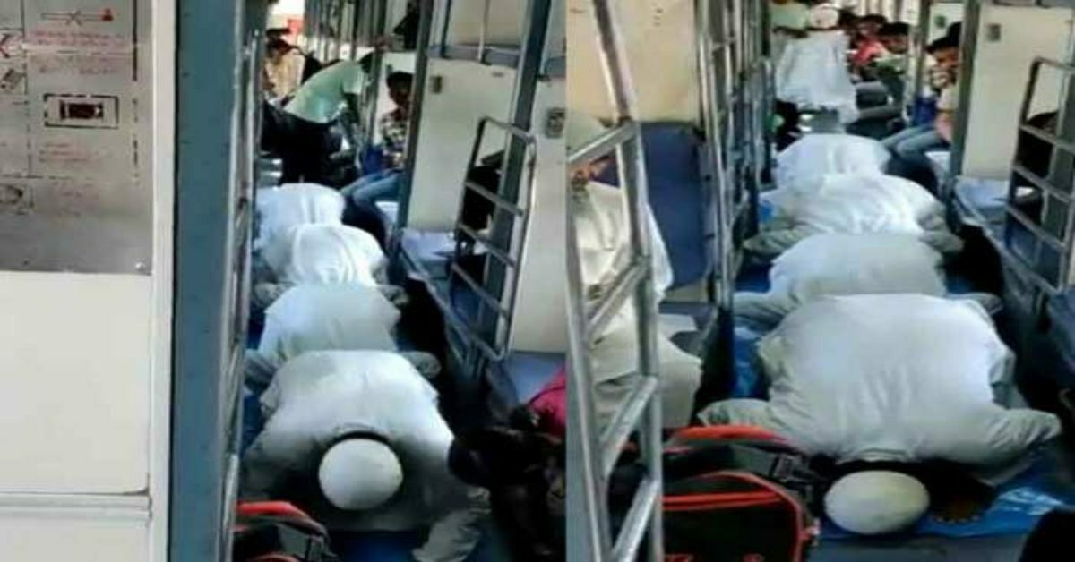 VIDEO: अब ट्रेन के स्लीपर कोच में नमाज अदा करने का वीडियो वायरल, लोगों ने जताई आपत्ति