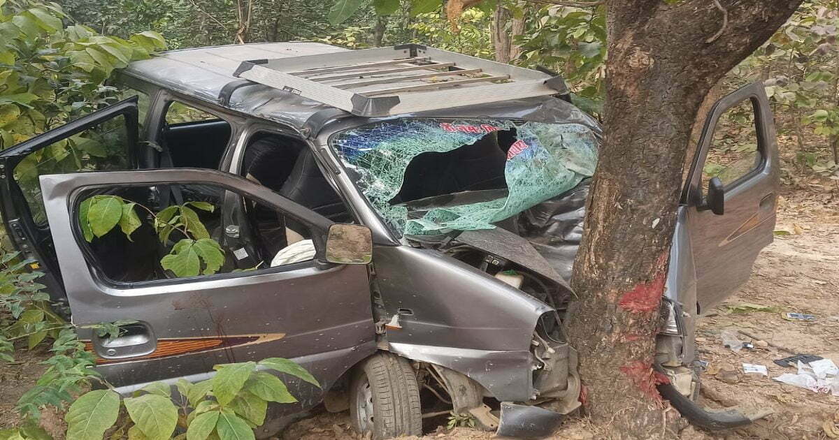 दर्दनाक हादसा: कार पेड़ से टकराई पिता-पुत्र सहित 4 की मौत, नए साल पर पिकनिक मना कर लौट रहा था परिवार