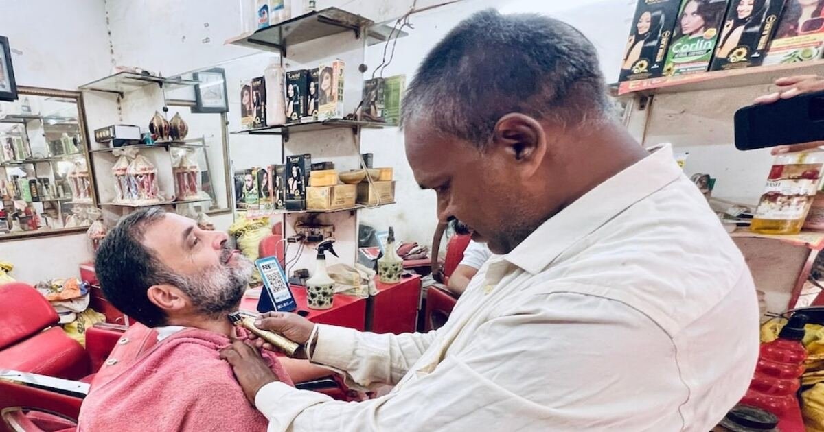 सैलून में पहुंचे राहुल गांधी, नाई से मुलाकात का वीडियो जमकर हो रहा वायरल
