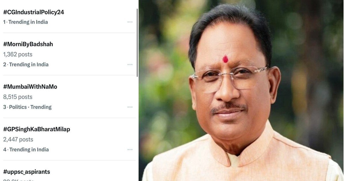 X पर देश में पहले नंबर पर ट्रेंड करते रहा छत्तीसगढ़ औद्योगिक नीति 2024, CM ने किया था विमोचन