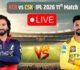 RCB vs CSK IPL 2026 LIVE Score: आरसीबी ने चेन्नई को दिया 251 का लक्ष्य, टिम डेविड ने ठोके तूफानी 70 रन