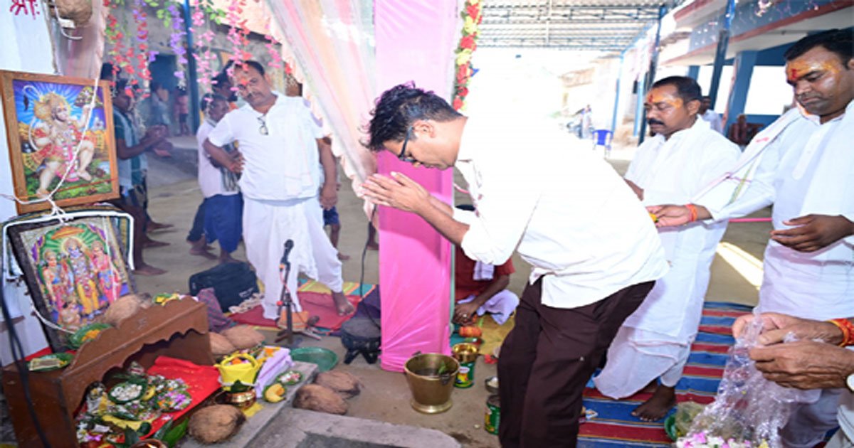गृह ग्राम बायंग में श्रीरामनाम सप्ताह यज्ञ में शामिल हुए वित्त मंत्री चौधरी