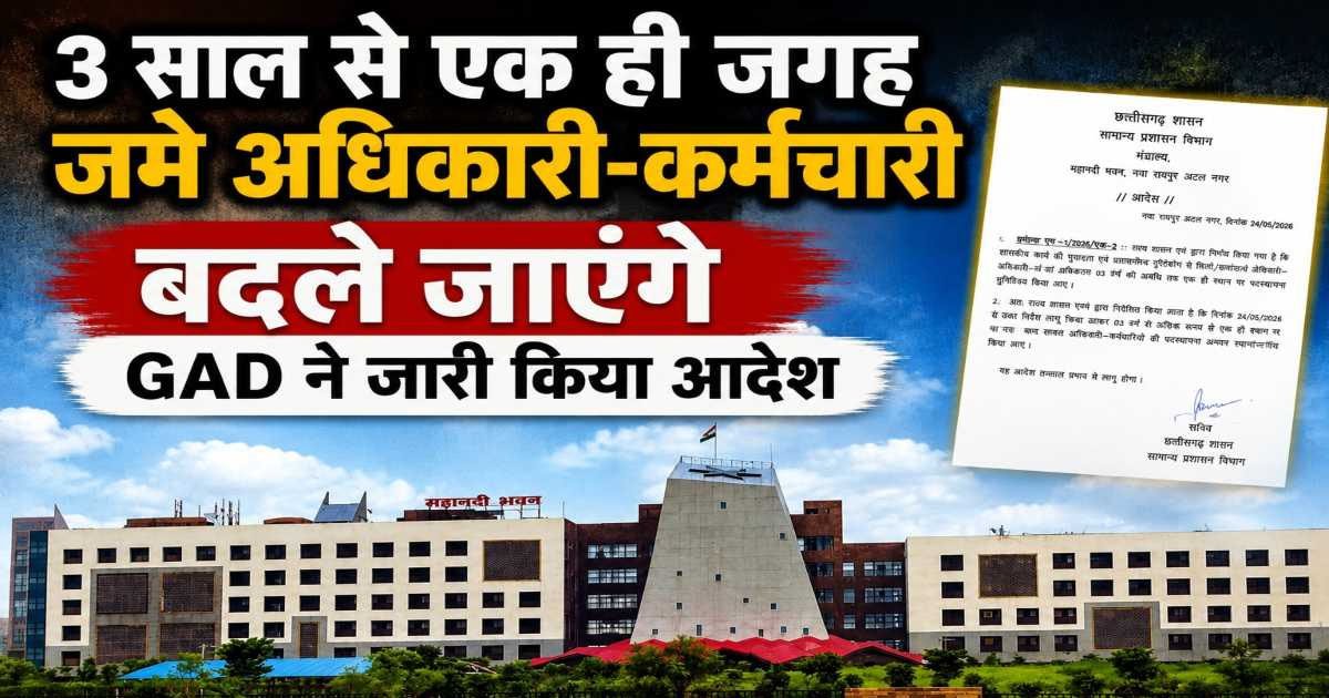 तीन वर्ष से एक ही जगह पर कार्य करने वाले अधिकारी – कर्मचारियों के कार्य में परिवर्तन करने जीएडी ने जारी किया पत्र