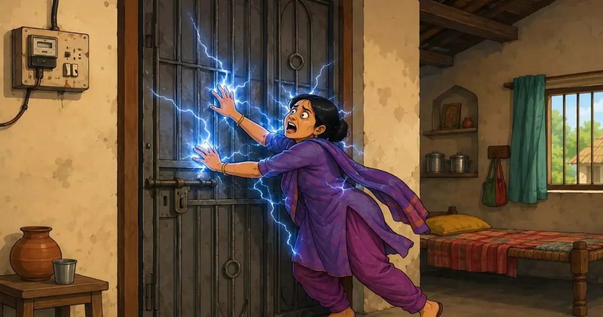 बड़ा हादसा: लोहे का दरवाजा खोलते ही महिला को लगा करंट, दर्दनाक मौत